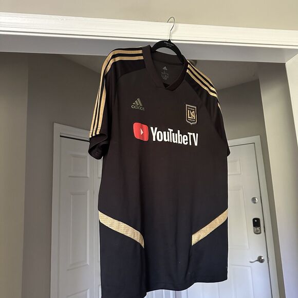 Adidas LAFC Los Angeles FC MLS Climalite Soccer Jersey Mens L DY0313 YouTube TV - Picture 1 of 10